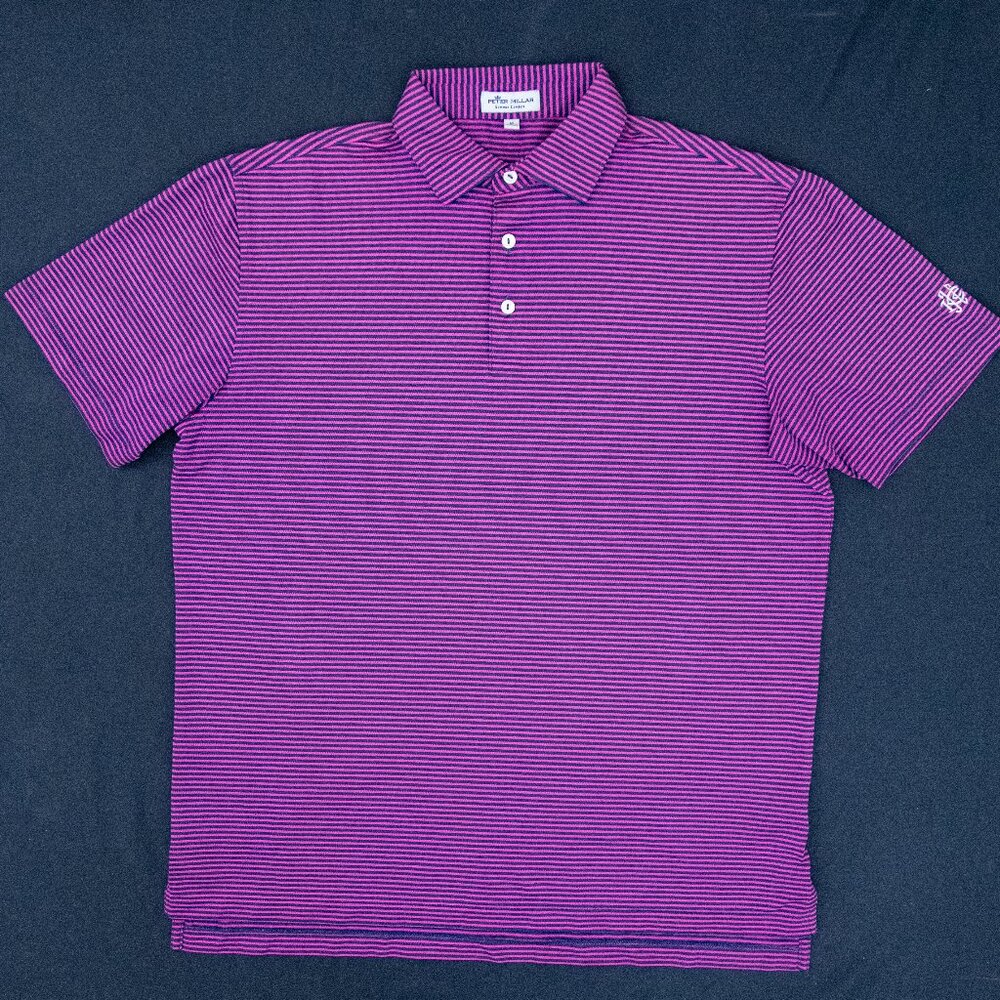 Peter Millar Summer Comfort Men's Size M Purple Striped Polo